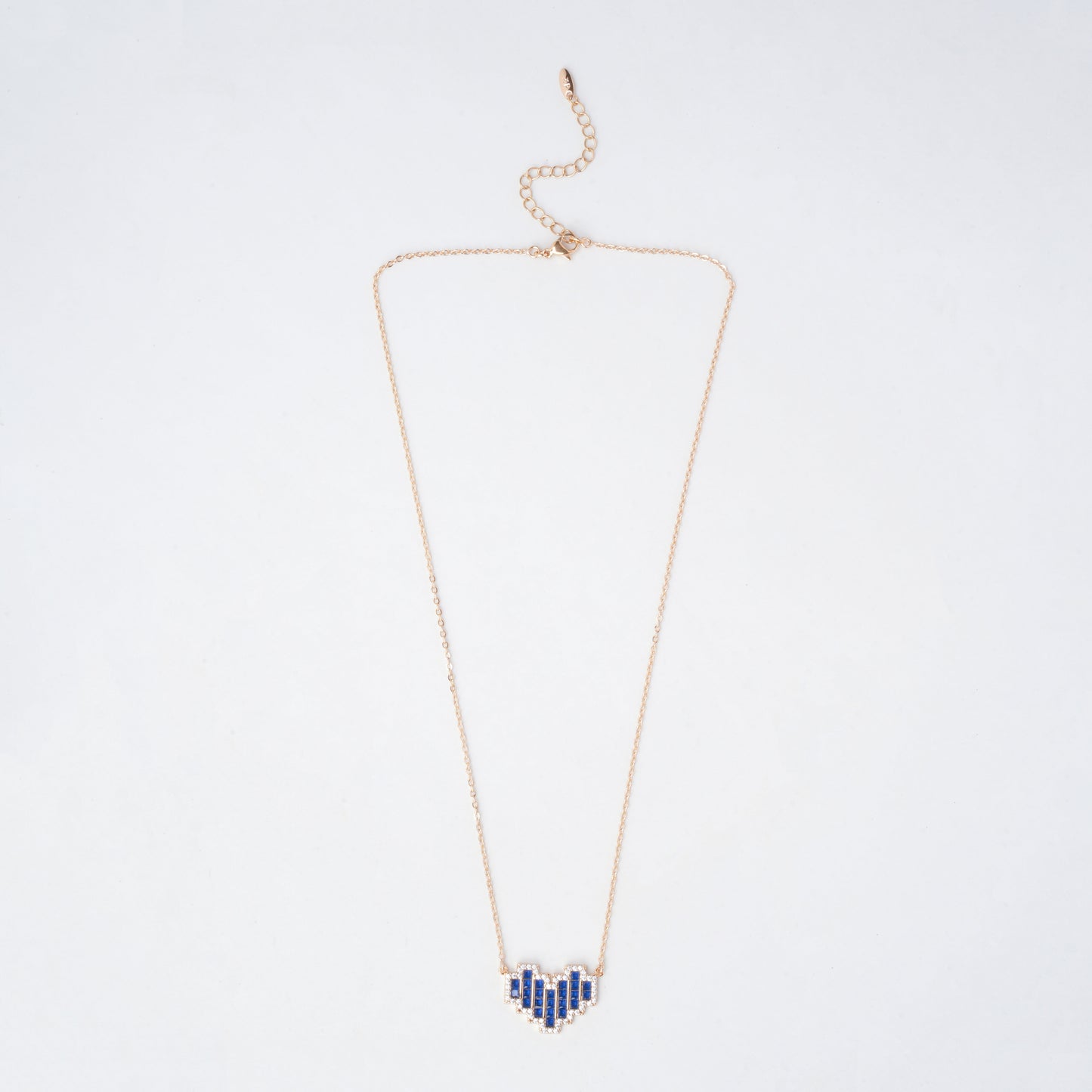 Blue gold heart 18K GOLD PLATED NECKLACE