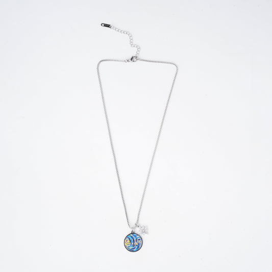 Galaxy silver chain necklace