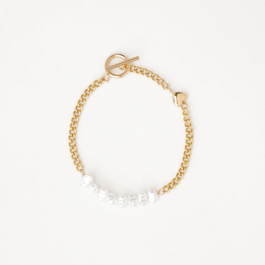 Pulse and heart 18 k plated Gold bracelet